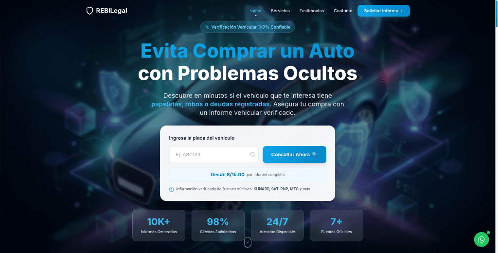 Captura del proyecto InfoPlacas