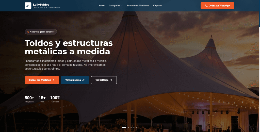 Captura del proyecto Lally Toldos