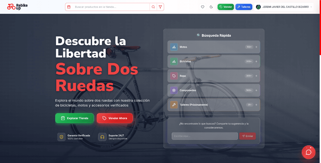 Captura del proyecto ReBikeUp